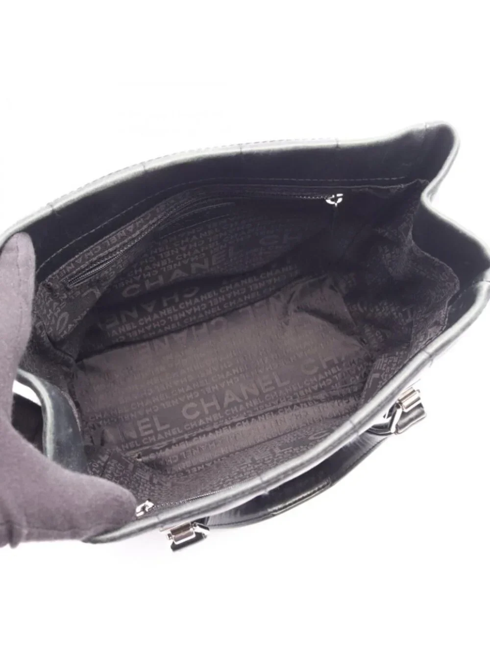 Chanel Tote Bag Choco Bar Black Lambskin